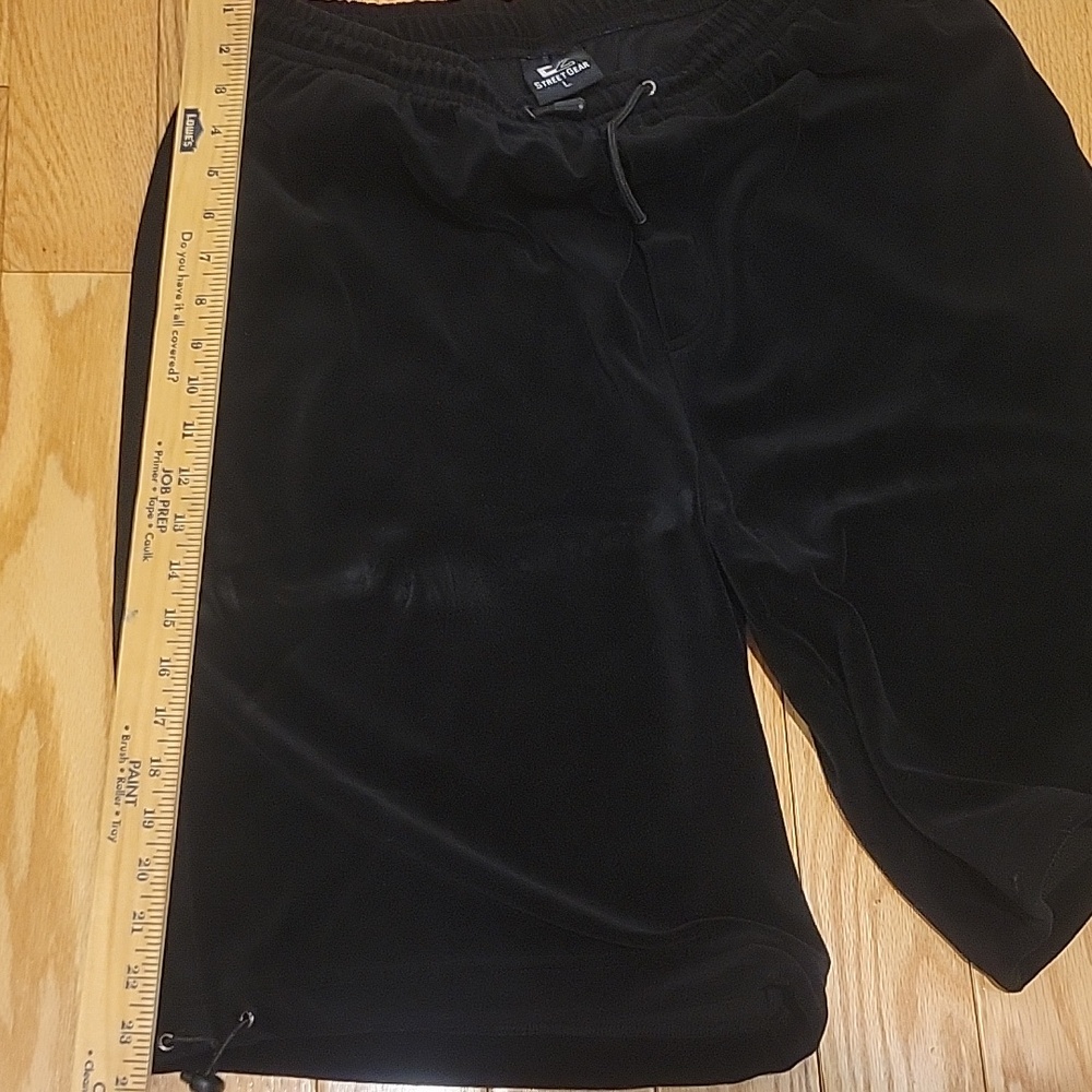 Black Velour Shorts with Elastic Waistband - Picture 3 of 7